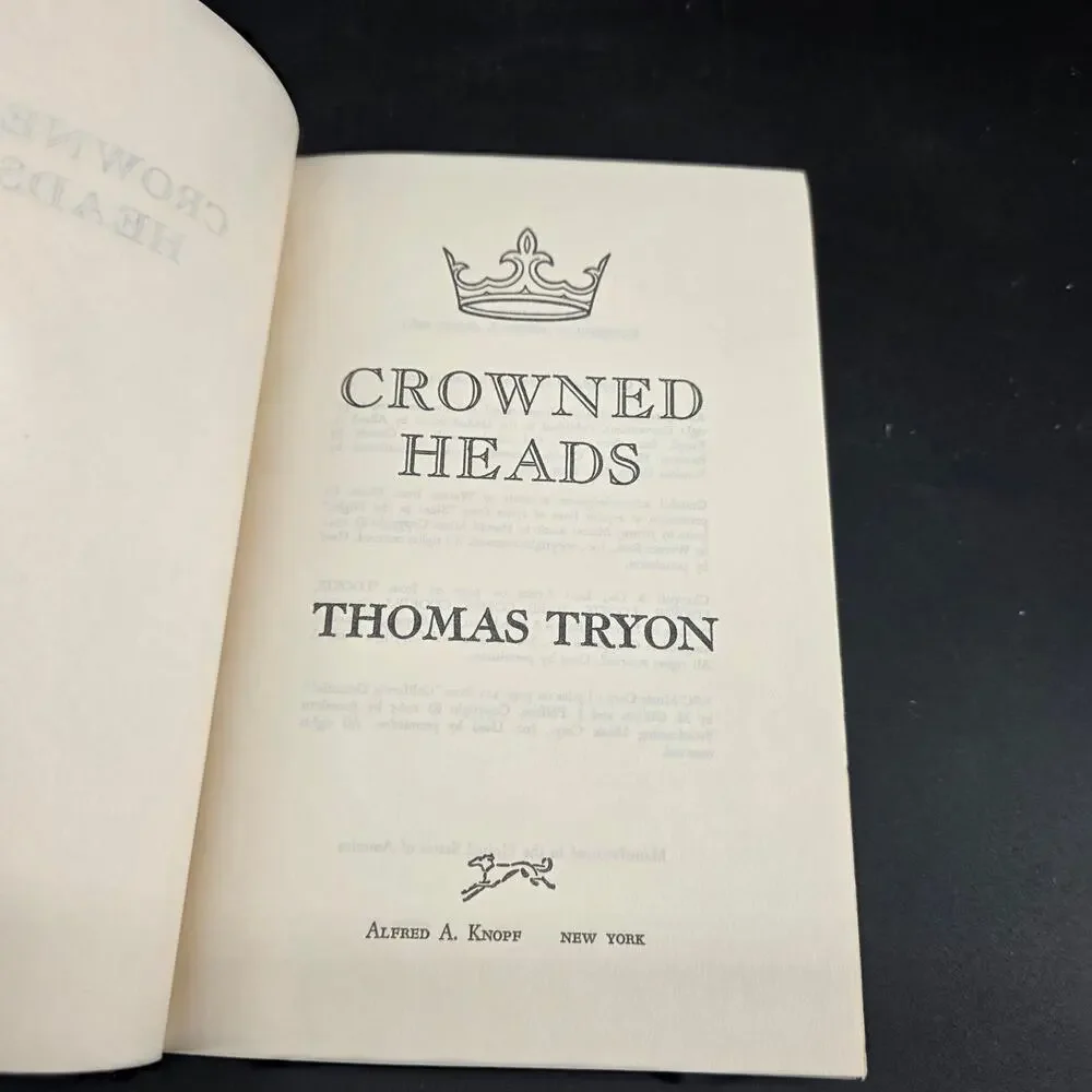 Crowned Heads Thomas Tryon 1976 Collectible Horror Novella Alfred A. Knopf